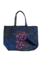  Black Velvet Crystal Snake Tote