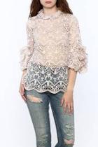  Blush Crochet Lace Top