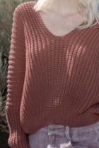  V-neck Over Sized Sweater