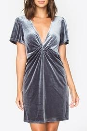  Plunging Twist-front Velvet-dress