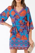  Posy Tied Crepe Dress