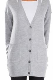 Long Cut-out-neckline Cardigan