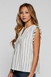  Ruffle Striped Blouse