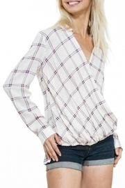  Cream Plaid Top