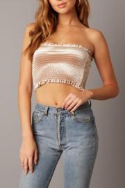  Velvet Smocked Crop Top