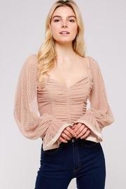  Pleated Mesh Top