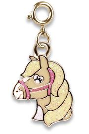  Gold Glitter Horse Charm