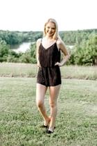  Black Pleated Romper