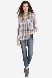  Two-tone Print Blouse