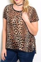 Brown Leopard Plus Tee