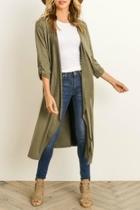  Faux Suede Duster