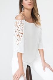 Whitelacedetail Coldshoulder Top