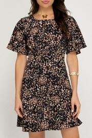  Cinched-pattern Midi Dress