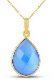  Chalcedony Drop Necklace