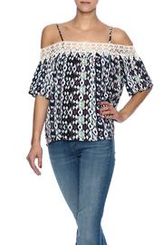  Printed Cold Shoulder Top