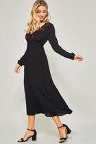  Embroidered Long Sleeve Maxi Dress