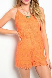  Orange Lace Romper