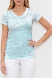  Sketch Aqua Cap Slv V-neck