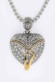  Pave-crystals Heart Necklace