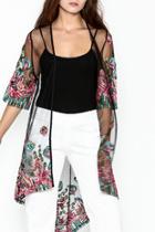  Embroidered Sheer Duster