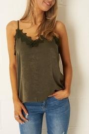 Khaki Satin-lace Top