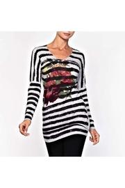  Striped Floral Sweater