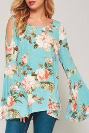 Cold Shoulder Bell Sleeve Tunic