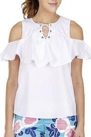  Lace-up Ruffles Top