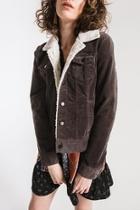  Sherpa-accented Corduroy Jacket