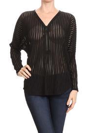  Zip Striped Blouse