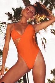  Orange Cutout Swimsuit