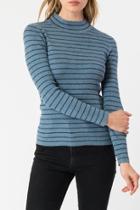  Stripe Rib-knit Top