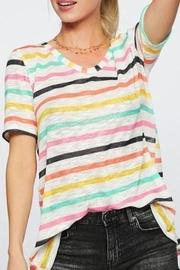 Striped U-neck Top