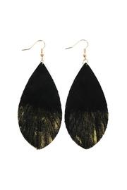  Grunge-tone Fringed-drop Leather-earrings