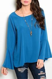  Teal Crocheted Back Top