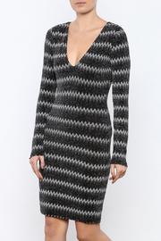  Long-sleeve V-neck Dress