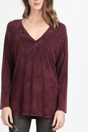  V Neck Mineral Wash Top