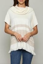  Cahsmere Striped Poncho