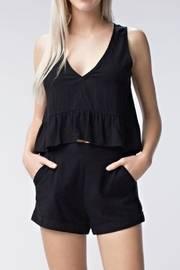  Cropped Black Peplum Top