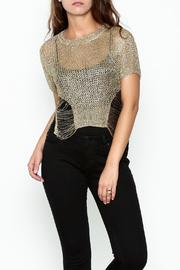  Gold Mettalic Destroyed Top