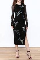  Black Bodycon Midi Dress