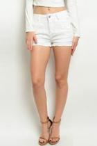  White Distressed Shorts