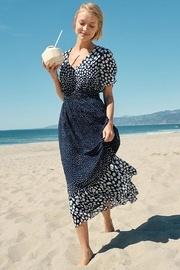 Print Flutter-sleeve Midi-dress