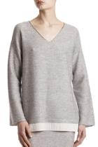  Plated V Neck Sweater