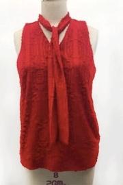  Textured Tie Blouse