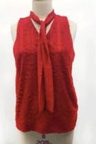  Textured Tie Blouse