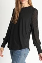  Polka-dot Back-buttoned Blouse