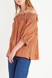  Orange Striped Peasant Shirt