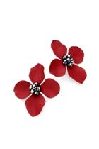  Red Floral Earrings