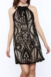  Lace Overlay Mini Dress